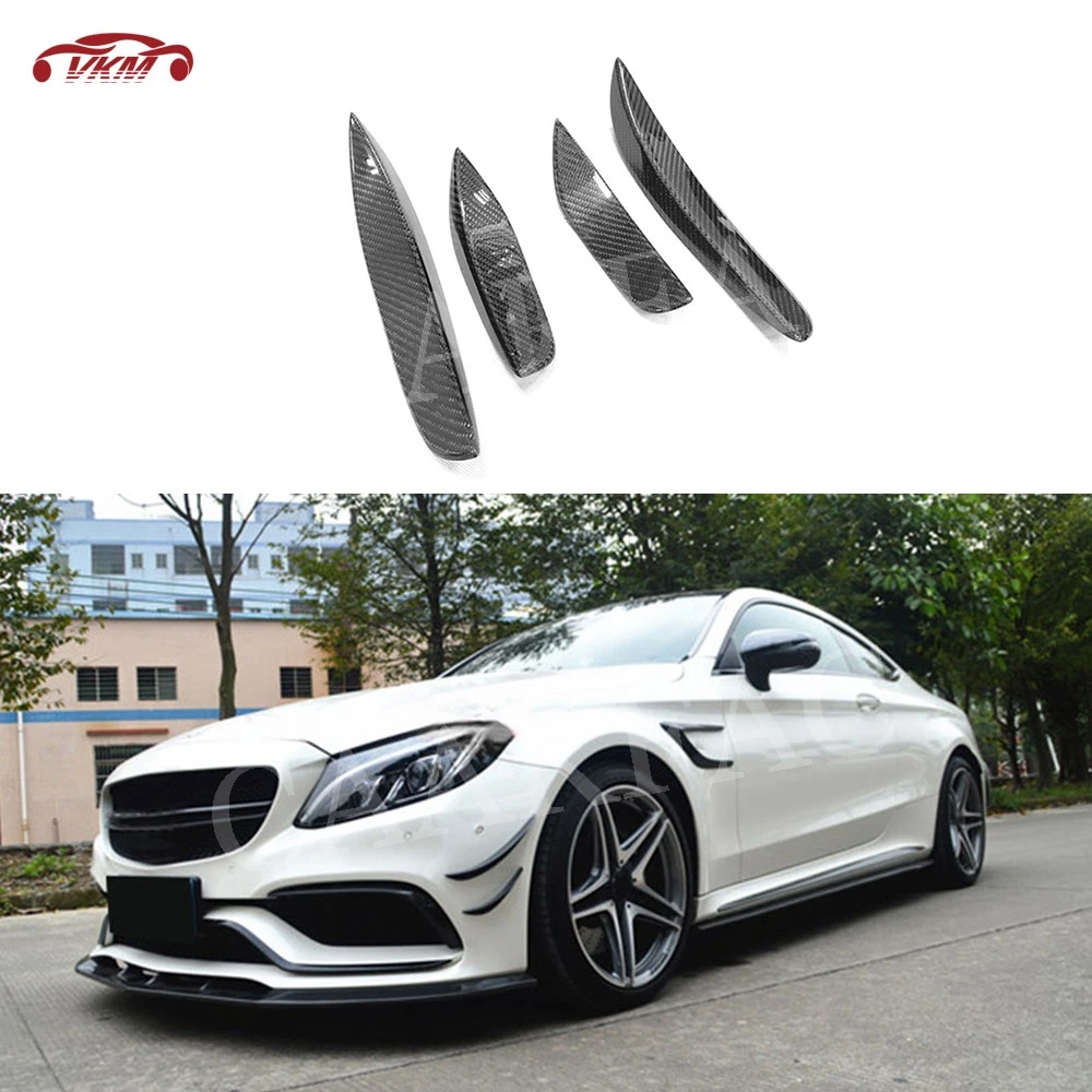 C Class углеродного волокна переднего бампера боковые пластины спойлера планки
