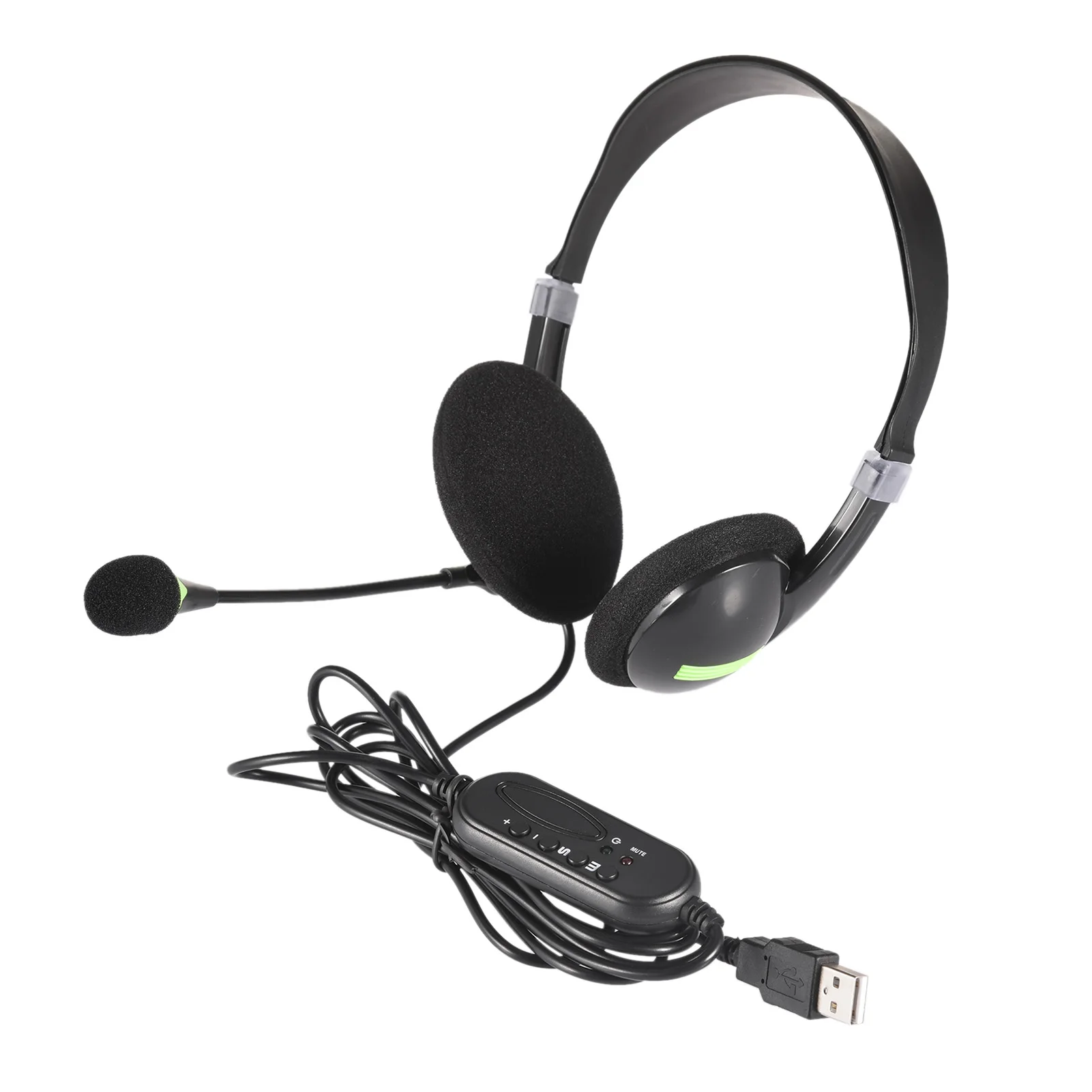 

New Bee USB Headset with Microphone for PC 3.5mm Business Headsets with Mic Mute Noise Cancelling for Call Center Headphones