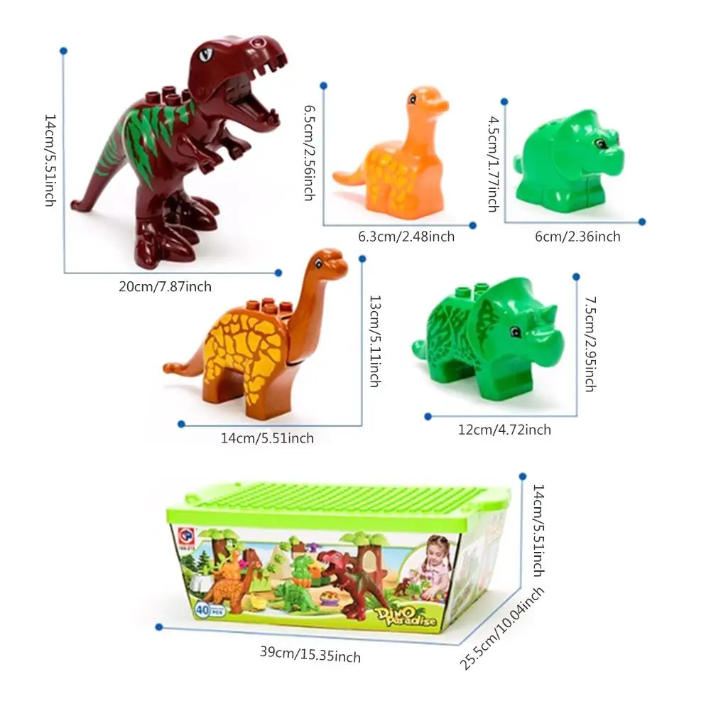 40 шт. строительные блоки пластиковые игрушки для детей модели Животных Фигурки