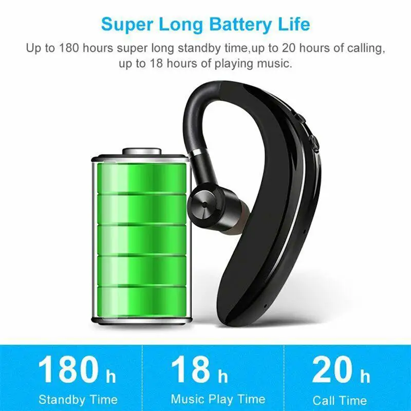 

Bluetooth 5.0 Headset TWS Wireless Handsfree Business Earphones CVC6.0 Noise Reduction 3D Stereo Headphones Ear Hook For Driving