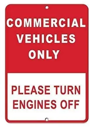 

Vintage tin signFor Wall Decoration Commercial Vehicles, Please Turn Off The Engine