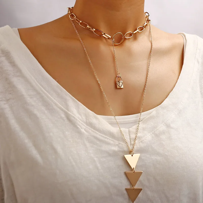 Modyle Multi Arrow Choker Necklace Women Two Layers Necklaces Gold Color Fishbone Plane Necklace Chocker