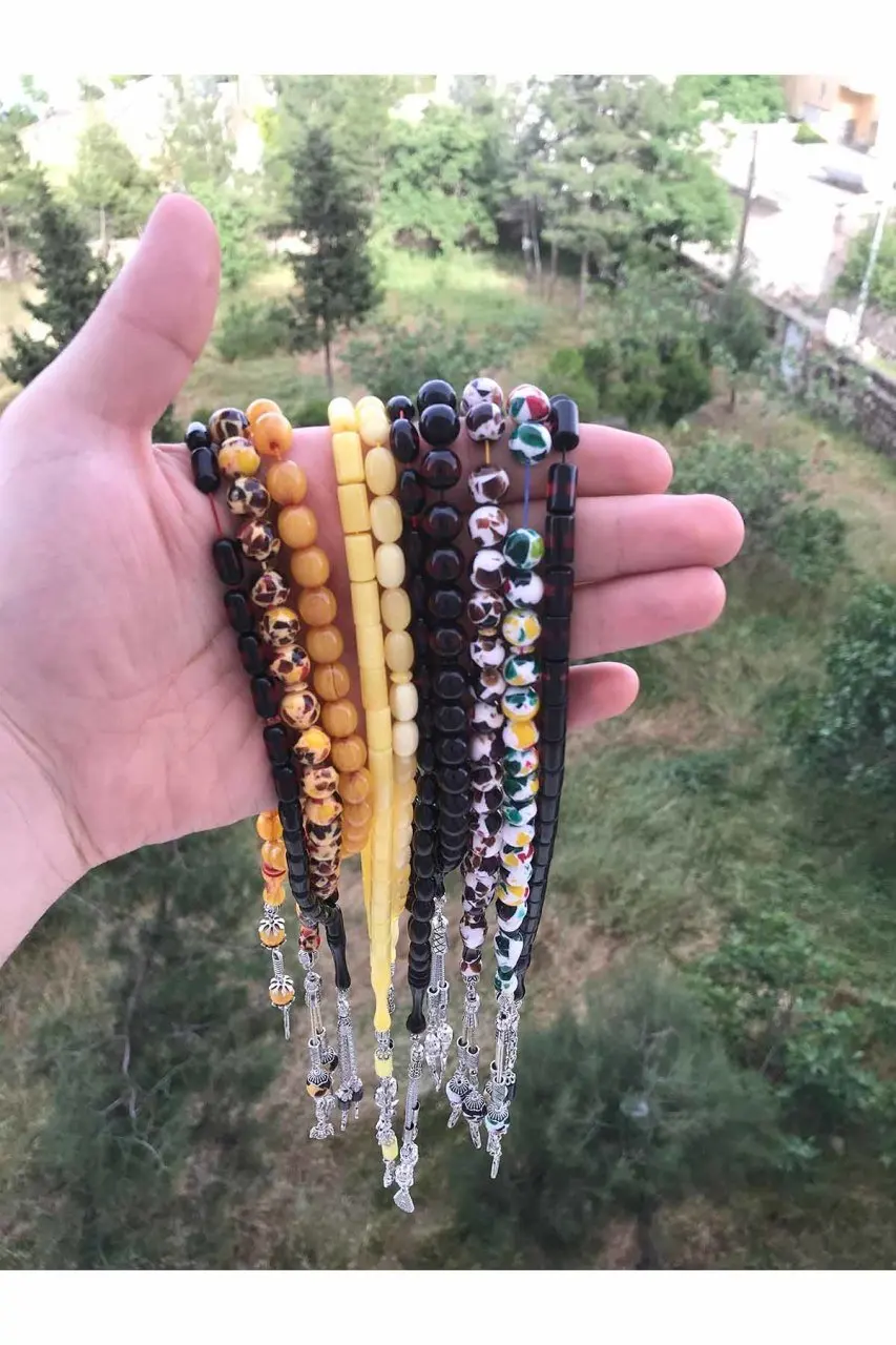 Pres Fire Squeezing Dice Hand Job Turkish Made Vernier Moire Polish Custom Amber Rosary Round Cut Red Color Metal Tassels