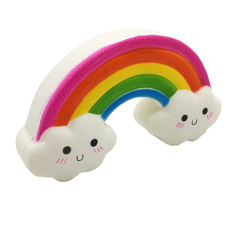 1 ud. Arco Iris Kawaii nube blanca juguetes para apretar suaves para ni&ntilde;os adultos crecimiento lento perfumado apretar alivio del estr&eacute;s juguetes chico regalo de Navidad-2