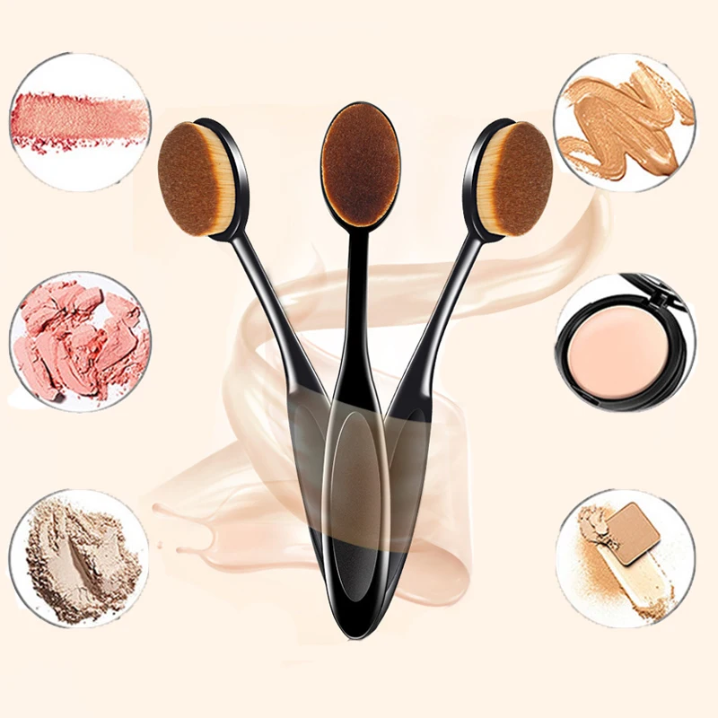 4 модели зубная щетка овальная форма Conceler основа румяна макияж кисти для женщин