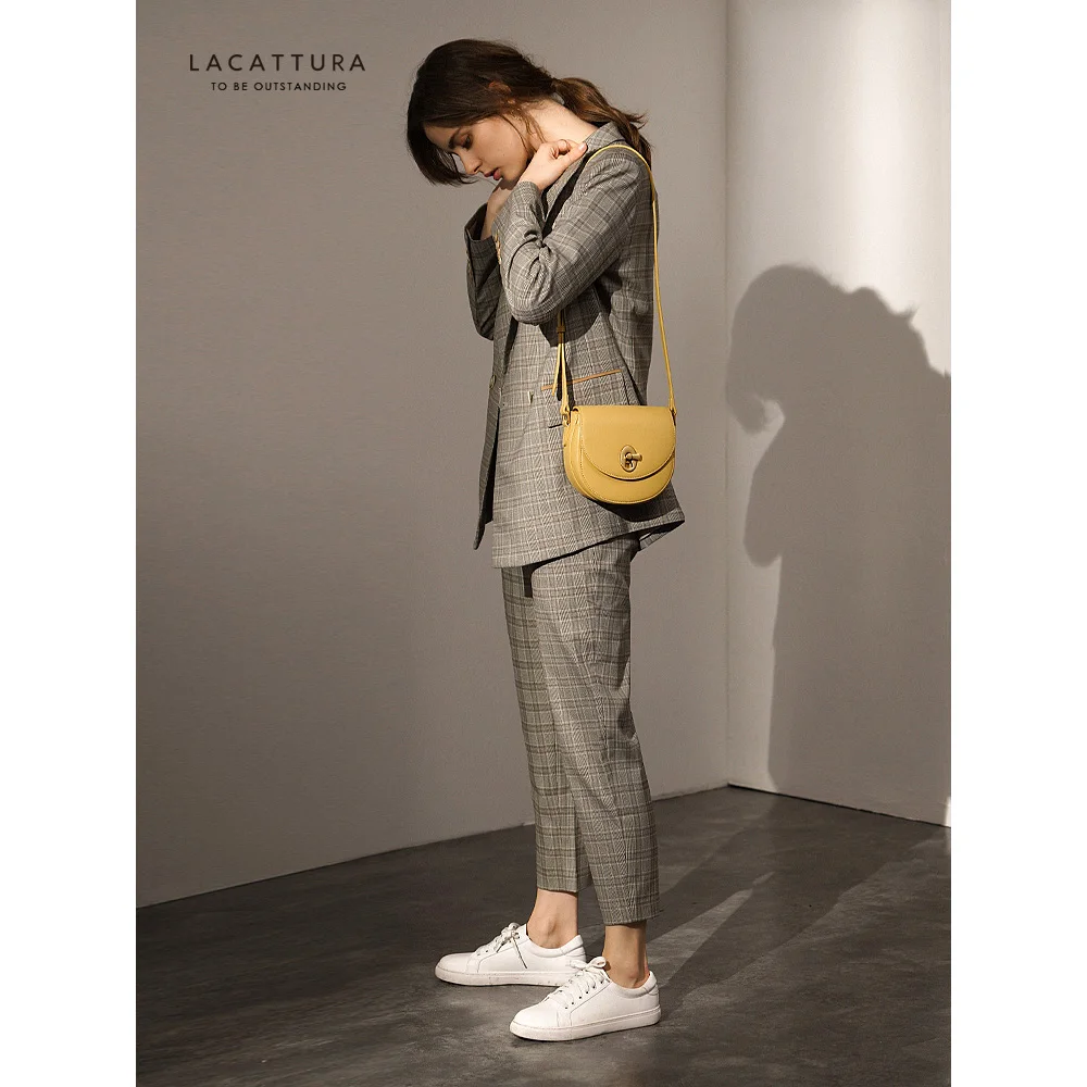 LACATTURA Женская сумка через плечо Маленькая дизайнерская ретро пряжки для сумок