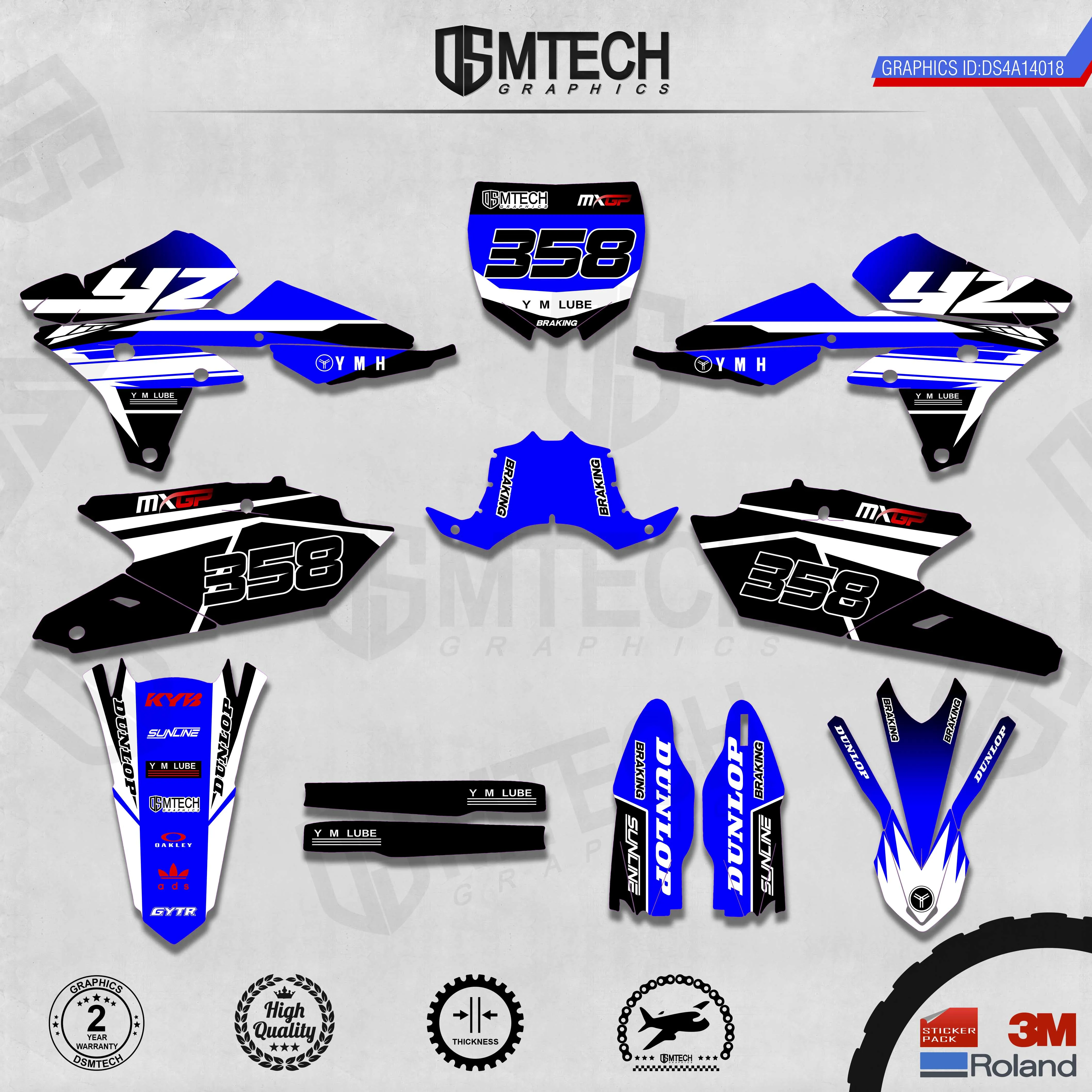DSMTECH Customized Team Graphics Backgrounds Decals 3M Custom Stickers For 14-18 YZ250F 15-19 YZ250FX WRF250 14-17 YZ450F  018