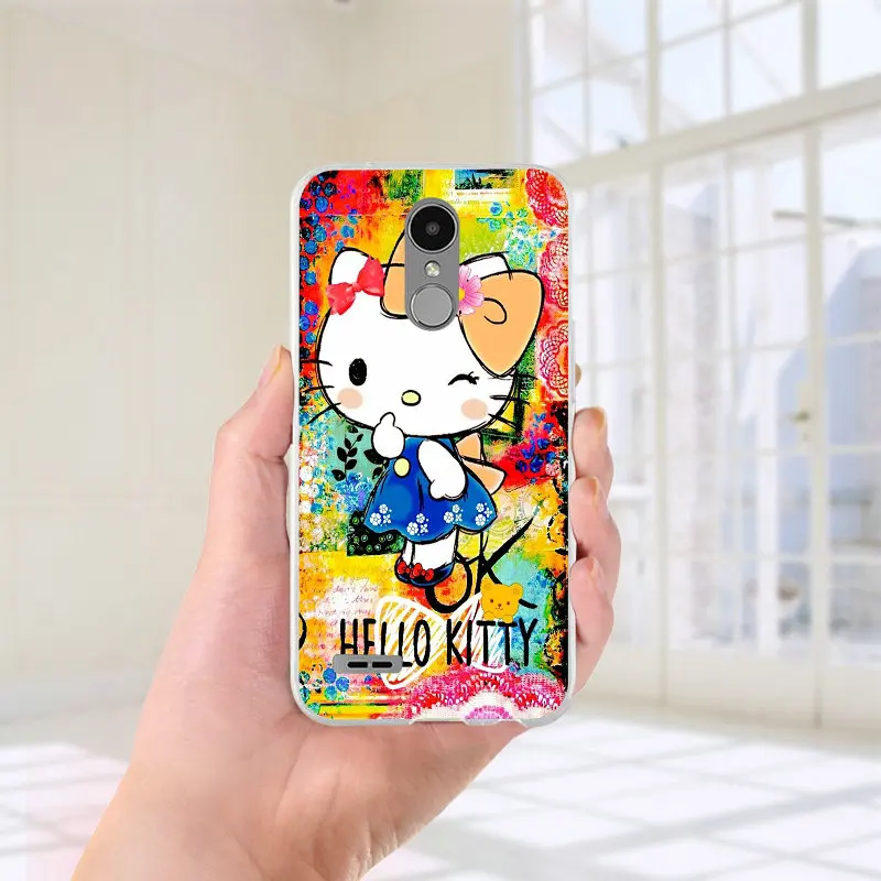 Милый дизайн hello kitty Мягкие силиконовые ТПУ чехлы для телефонов чехол LG G7 K8 K10 K12 K40