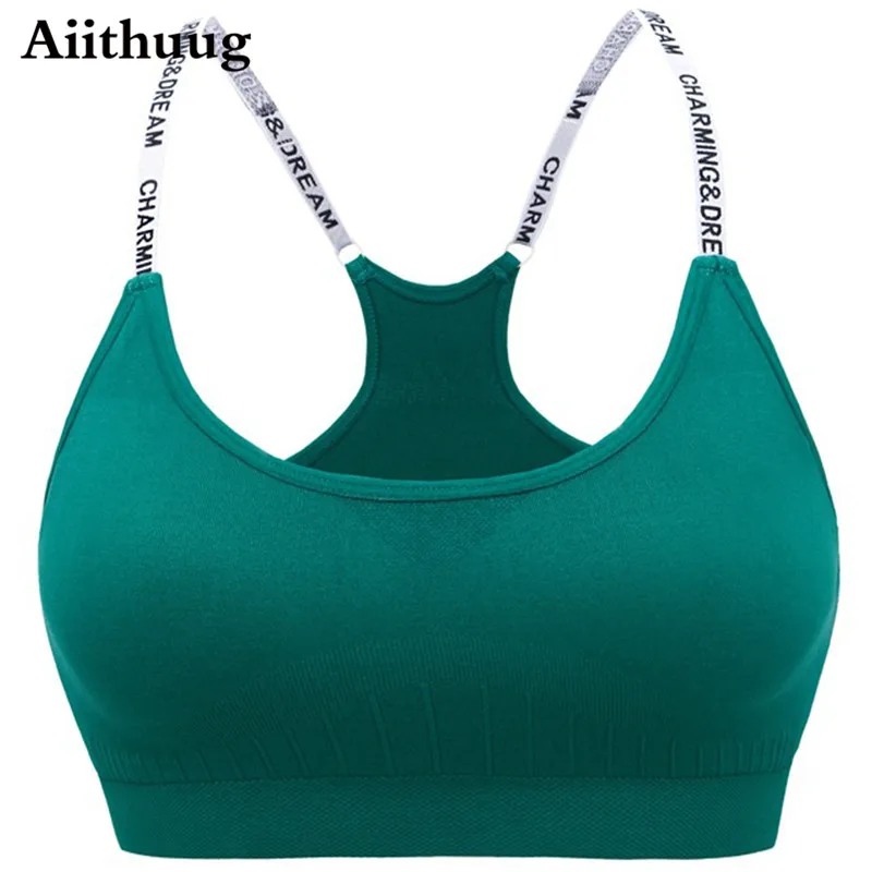 Aiithuug Sports Bra Tops High Impact for Gym Top Fitness Yoga Running Female Pad Sportswear Tank Tops Sport Push Up Bralette