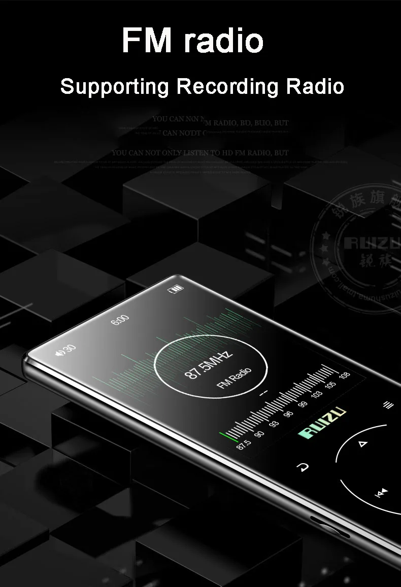 RUIZU MP3 плеер с bluetooth 4,2 и 2,4 экраном сенсорные клавиши hifi fm радио мини Спорт MP 3 музыкальный плеер портативный металлический walkman