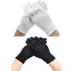 Перчатки хлопковые унисекс, черные, белые, перчатки с возможностью впитывания, 6 пар