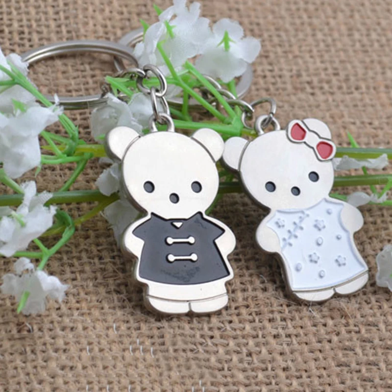 SUTEYI 1 пара милый мультяшный медведь брелоков Kawaii металлические Животные Подвески