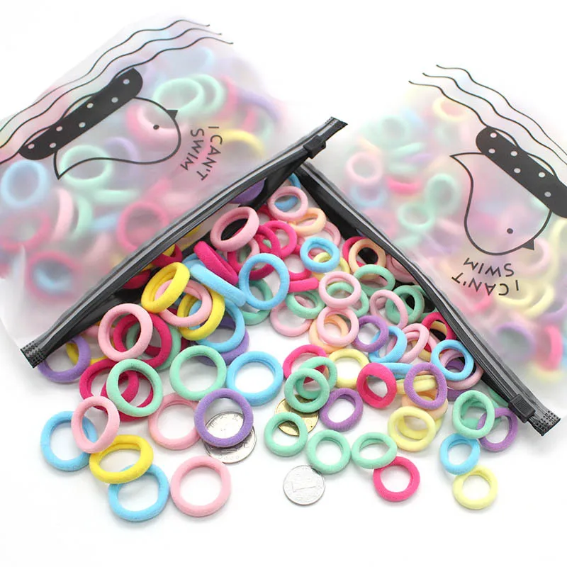 50/100pcs/set Small Ellastic Hairbands Colorful Rubber Band Headwear Baby Girls Children Ponytail Holder Gum For Hair Tie