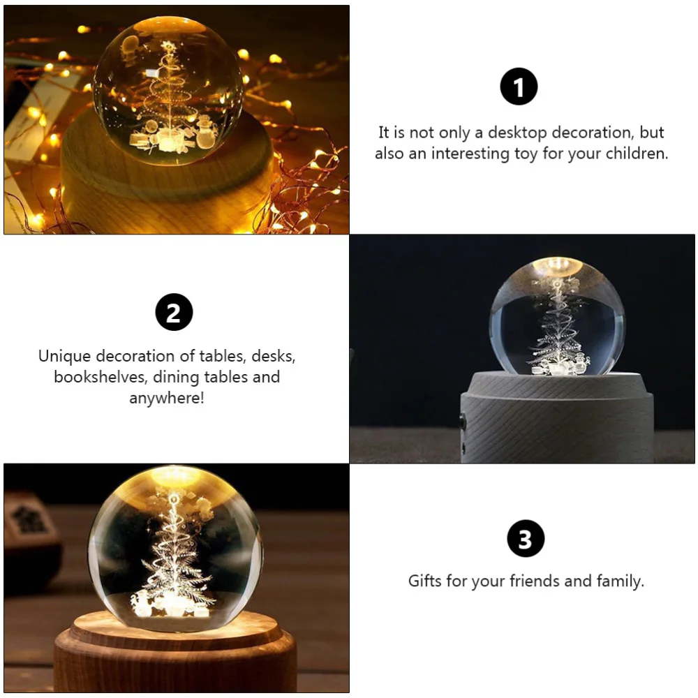 

1pc LED Night Light Christmas Tree Crystal Box Gift Projection Lamp