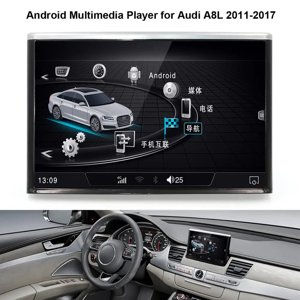 8 дюймовый IPS сенсорный экран Android мультимедийный плеер для Audi A8 A8L 2011 2017 (8