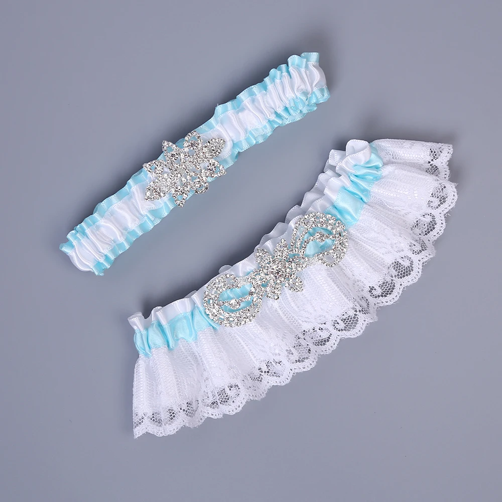 Свадебные Подвязки со стразами кружевная вышивка цветочные сексуальные