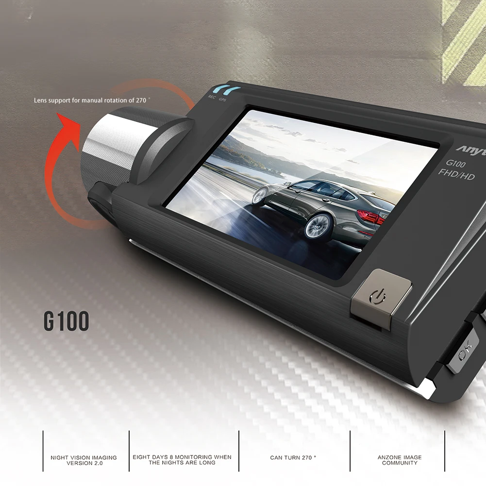 

G100 WiFi Dash Cam 1080P Super Night Vision GPS 24H Parking Monitor DVR Camera with Loop Recording Parking Monitor Night Vision