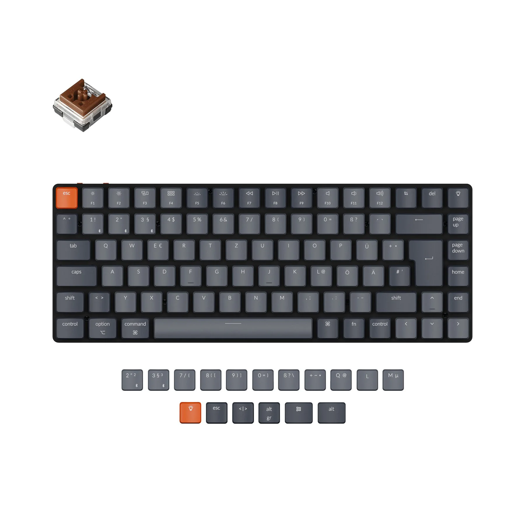 Keychron K3 D V2 немецкая DE ISO ультратонкая Беспроводная Механическая Низкопрофильная клавиатура оптическая переключатель горячей замены белая подсветка для Mac