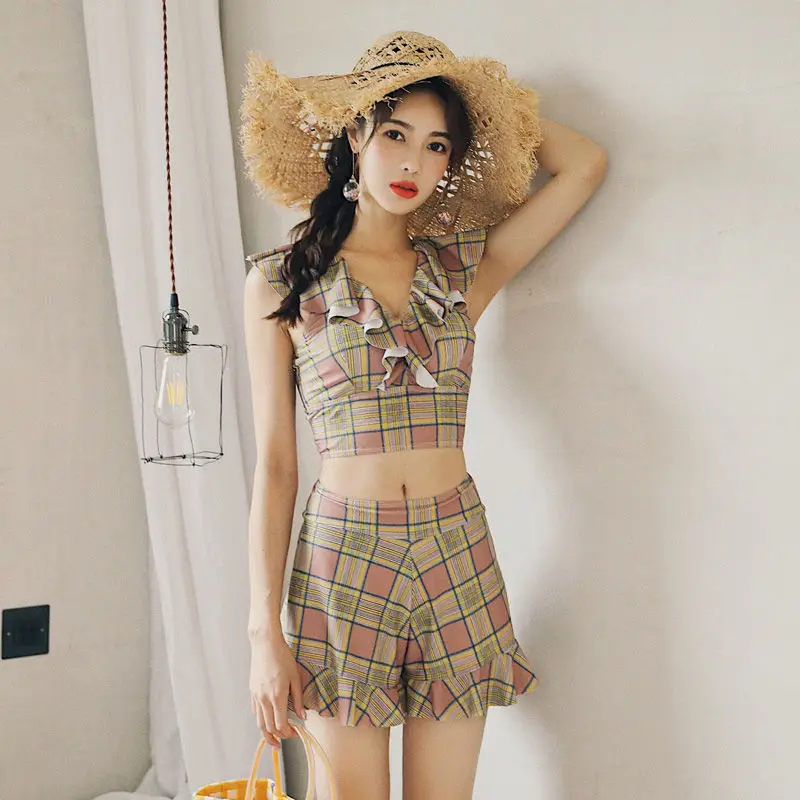 Комплект бикини женский в Корейском стиле пикантный раздельный купальник с