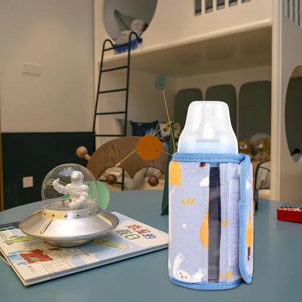 

USB-устройство для подогрева молока, бутылочка для кормления ребенка, стеклянная кружка-грелка с крышкой на липучке, портативная для использ...