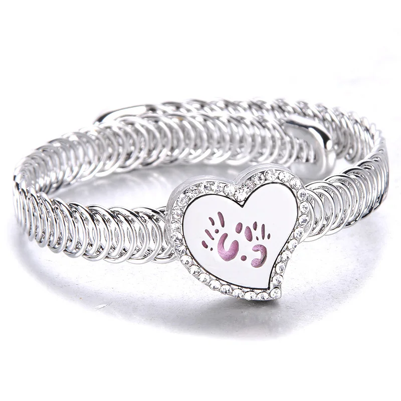 Новые ювелирные изделия с диффузором забавный браслет кристаллом в форме сердца