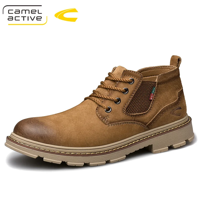 

Camel Active New Genuine Leather Men's Boots Handmade Man Outdoor Casual Boots Thick SOLE Stitching Non-slip Male Footwear
