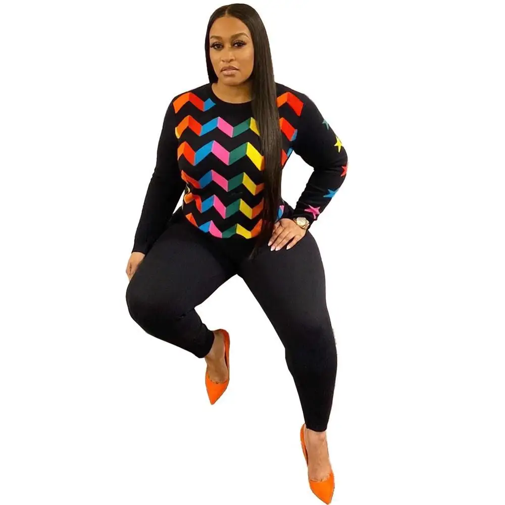 Женские костюмы с геометрическим принтом в виде звезд повседневный Женский