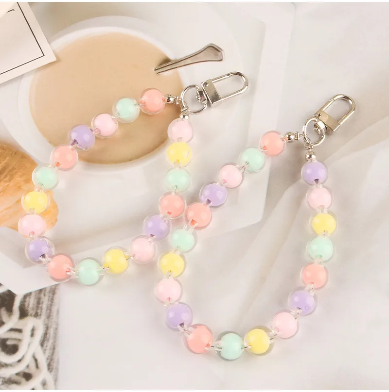 

Creative Transparent Round Beads Wrapped Colorful Beads Key Chain Ornaments Women's Backpack Ornaments Jewelry Accessories Gifts