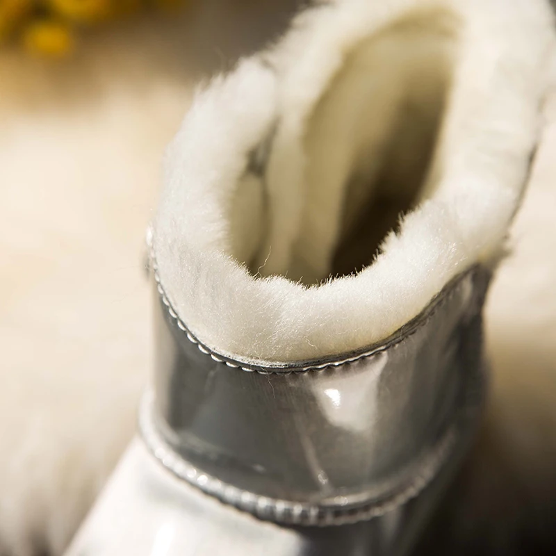 Зимние сапоги женские короткие из овечьей кожи Новинка 2019 года