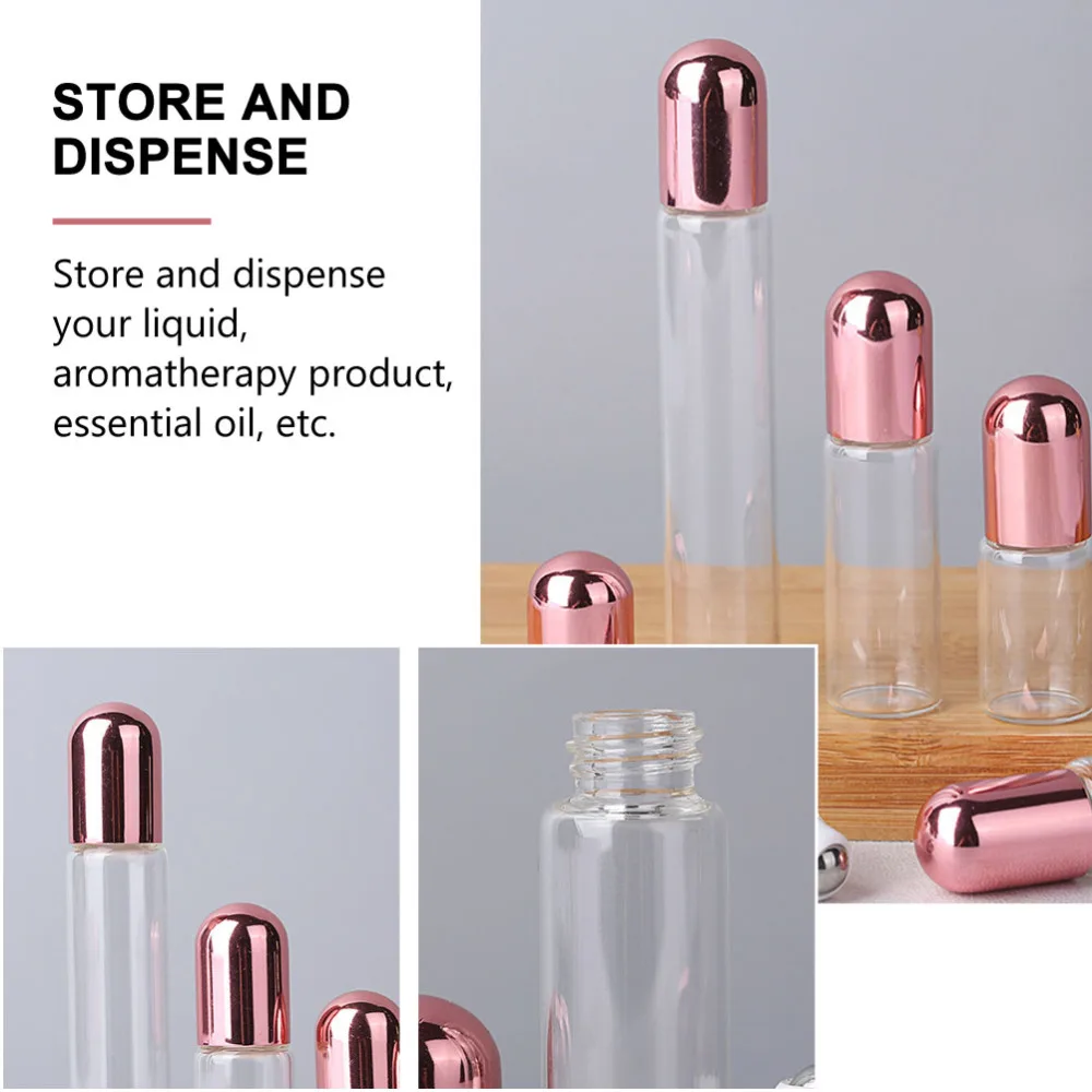 

10pcs Essential Oil Aromatherapy Glass Roller Bottles Container Dispenser (1ml)