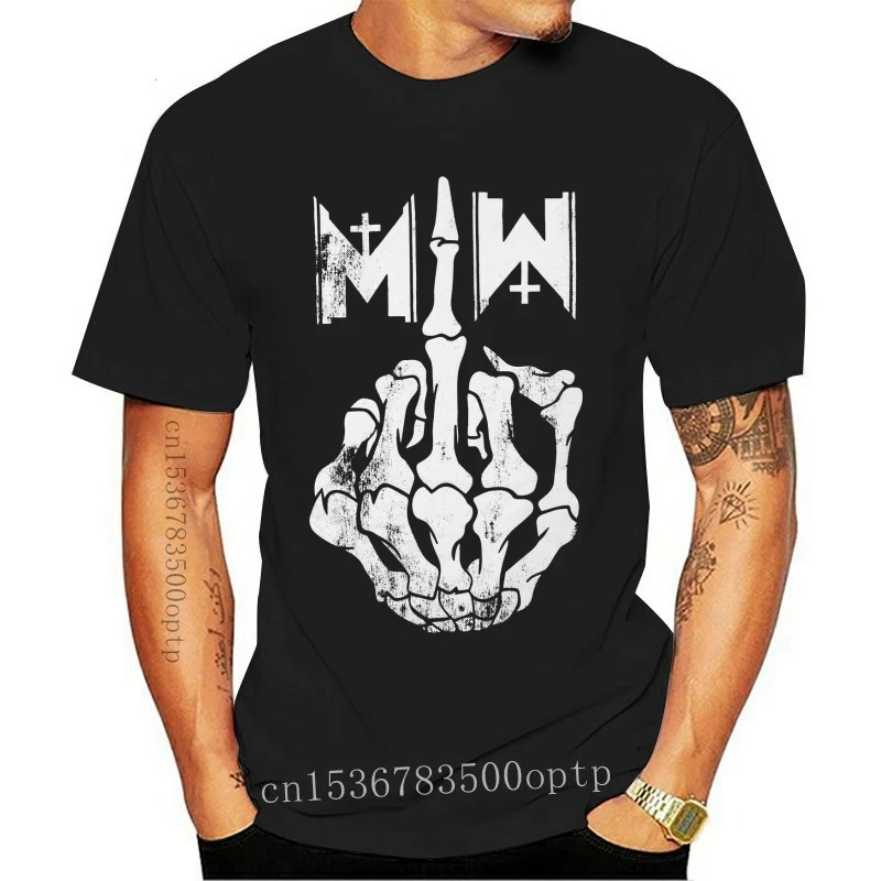 

New Motionless In White Miw Skull Fingers Logo Black T Shirt Tee Shirt Xs 2Xl