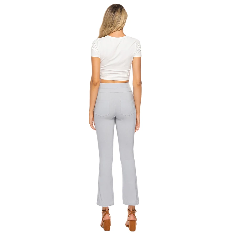 Женские расклешенные брюки с высокой талией повседневные спортивные на молнии