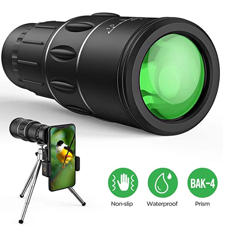 Монокулярный телескоп 16x52 + зажим для камеры телефона туризма/охоты/пешего