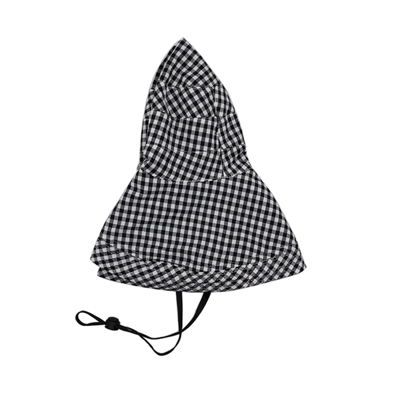 

Checked fisherman's hat double-sided sunshade hat with big brim sunshade hat basin hat for lady hats for women