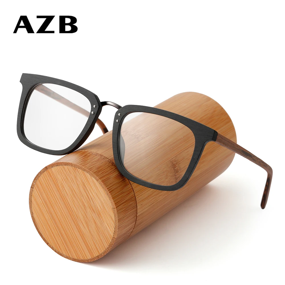 

AZB Wood Eyeglasses Frame Italy Brand Design Man Prescription Glasses Frames Myopia Optical Spectacles Eyewear Gafas Oculos