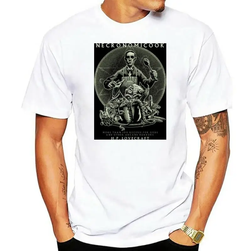 

Классическая футболка H P Lovecraft Necronomicook, мужская женская футболка всех размеров с цифровым принтом