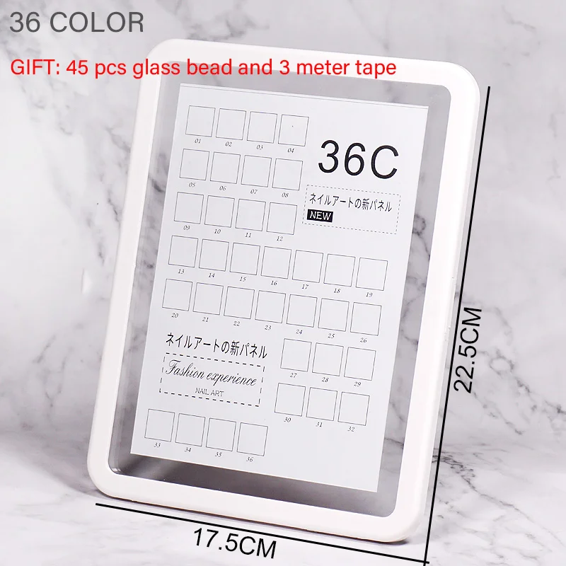 36/48 Color Nail Tips Display Stand Showing Shelf Gel Polish Chart Painting Board Glass Beads&ampFake |