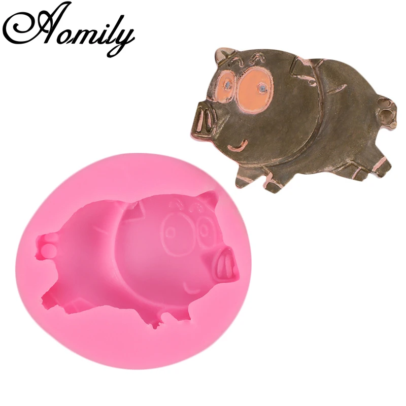 

Силиконовые формы Aomily в виде мультяшной свиньи, «сделай сам», форма для помадки и торта, форма для сладостей, форма для шоколада, инструменты...