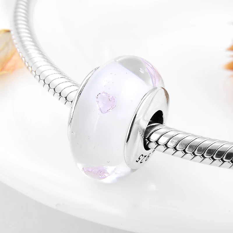 Новые прозрачные и розовые стеклянные бусины-подвески в форме сердца для