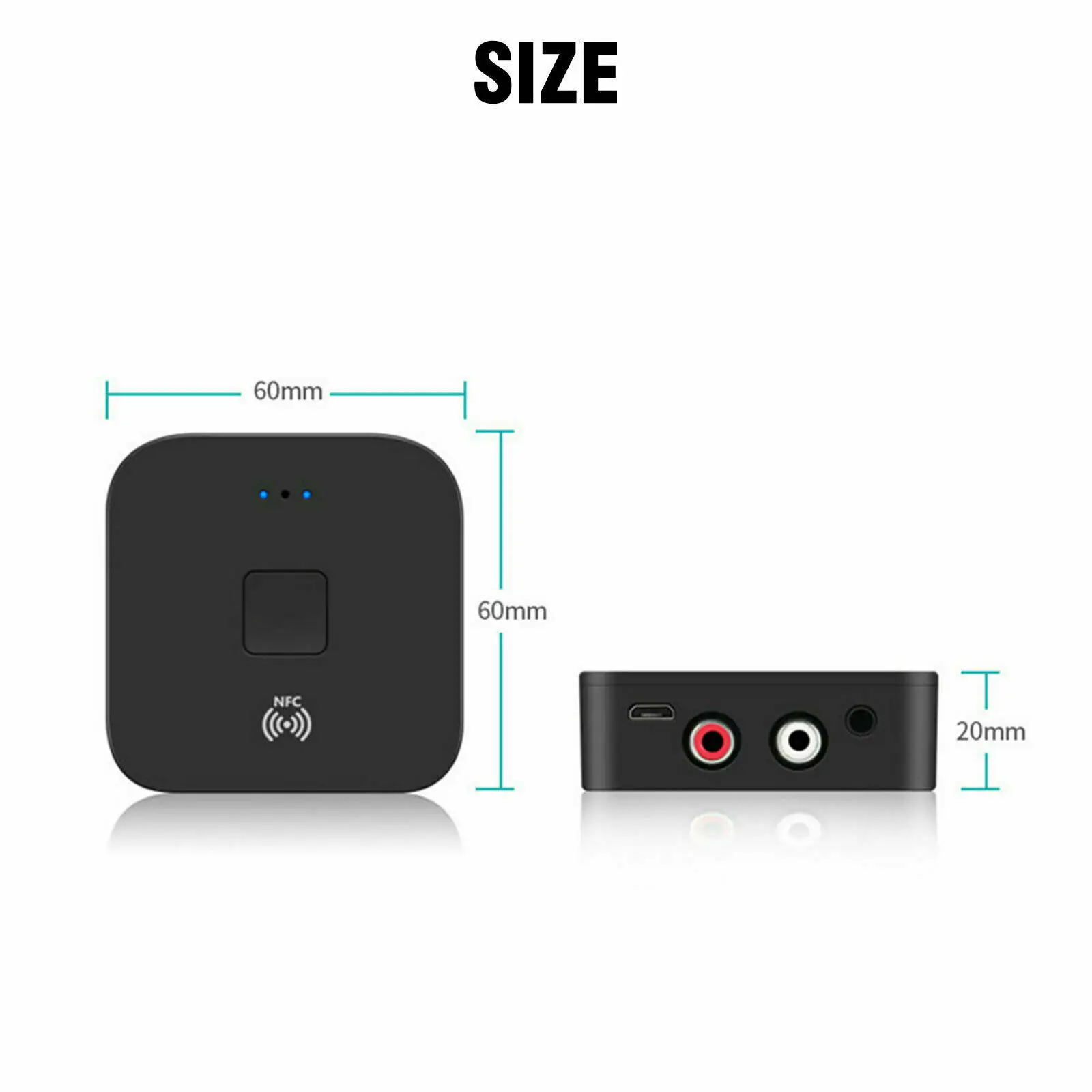 Беспроводной приемник Bluetooth 5 0 с разъемом 3 мм AUX NFC на 2 RCA аудио стерео адаптер