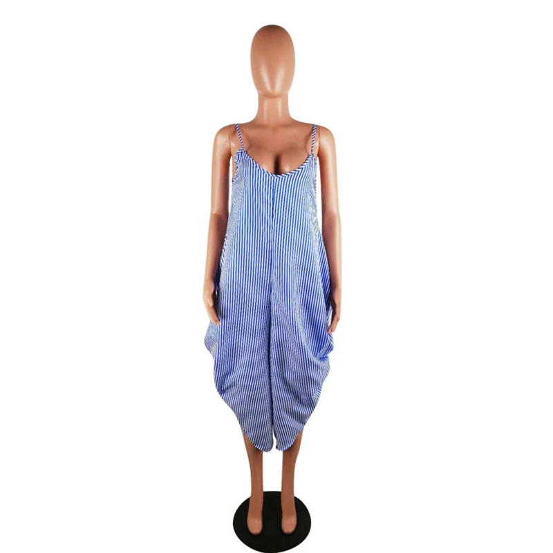 Женский комбинезон на бретельках летний Свободный Повседневный Комбинезон в