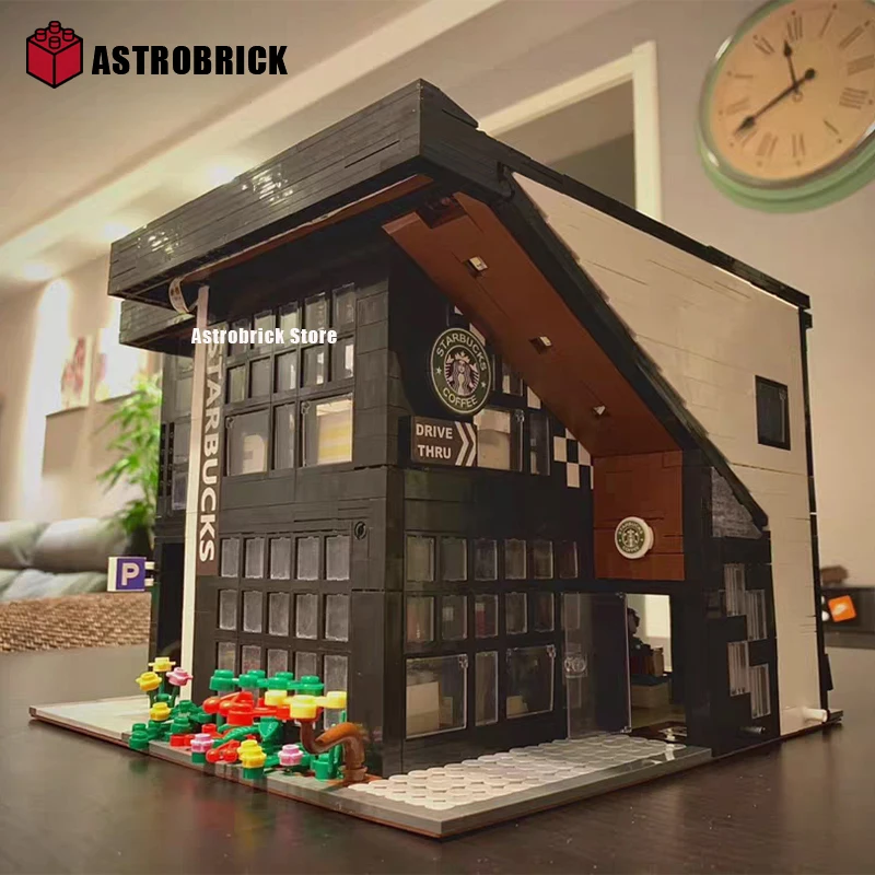 

10182 86005 84002 BA MOC Street View Model Bricks Coffee Shop Building Blocks Modern Cafe Corner Toys For Kids Birthdays Gifts