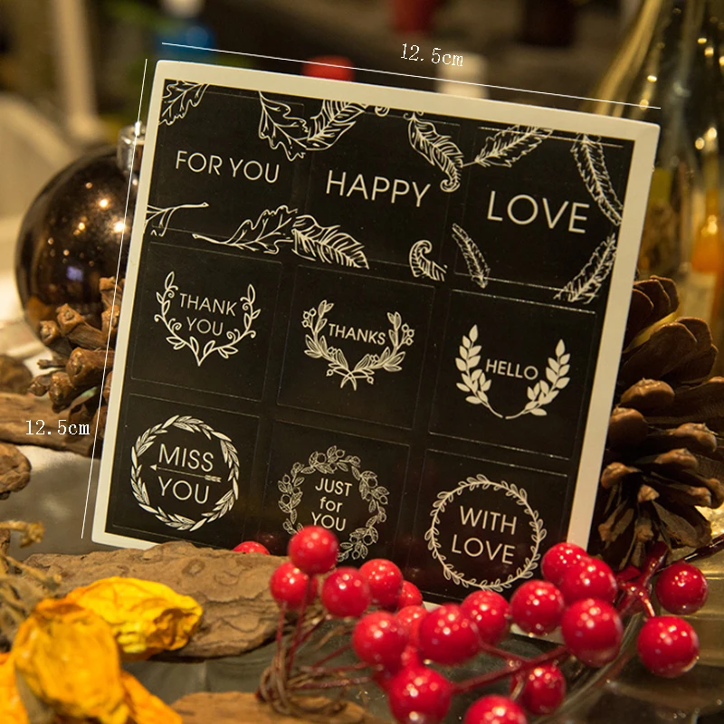 18pcs Vintage Sealing stickers Wedding Blessing Words Sticker Invitations Seals Candy Favors Gift Boxes Labels Adhesive sticker | Дом и сад