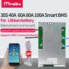30S литиевый аккумулятор BMS LiFePo4 ternary, общий порт с балансом 40A, 60A, 80A, 100A, блок защиты аккумулятора мономер мощности
