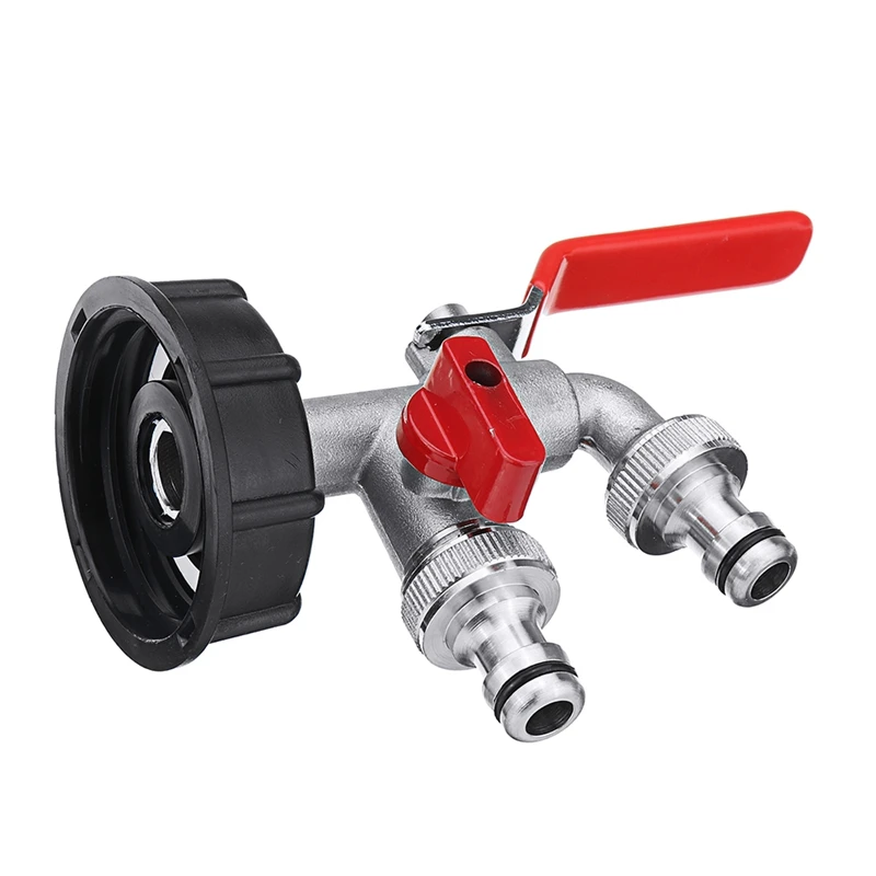 

IBC Fuel Tank Connector 1000 Liter Home Water Connector Garden Double Faucet Adapter For Garden Water Tank Connector Water Tap
