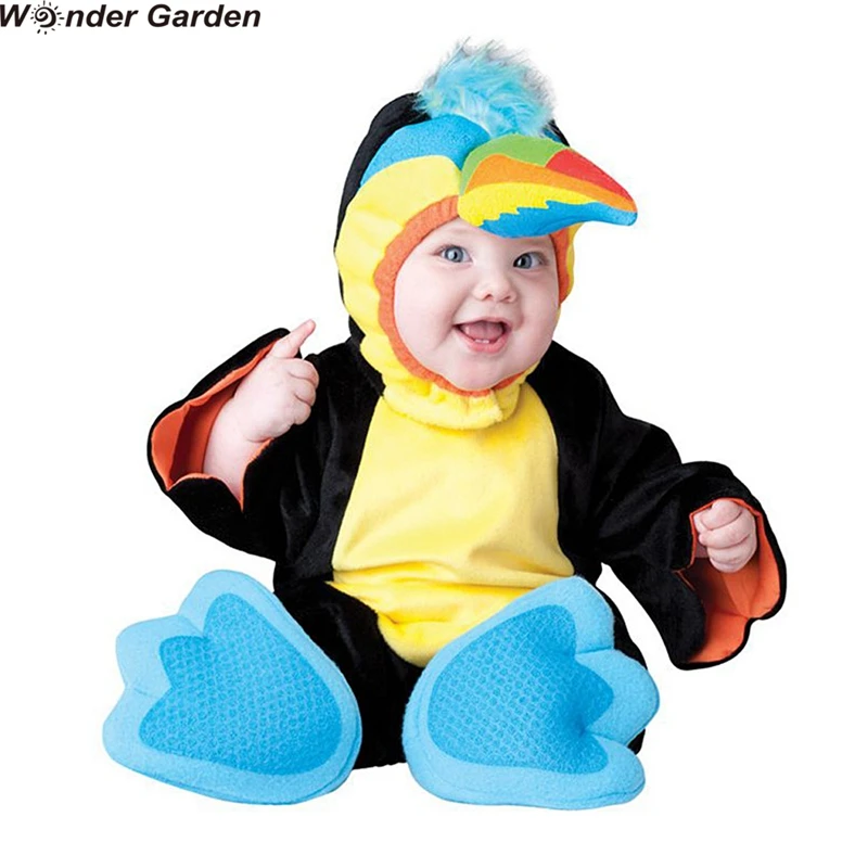 

Wonder Garden Infant Toddlers Baby Jumpsuit Bird Parrot Costume Halloween Party Animal Cosplay Christmas Purim Holiday