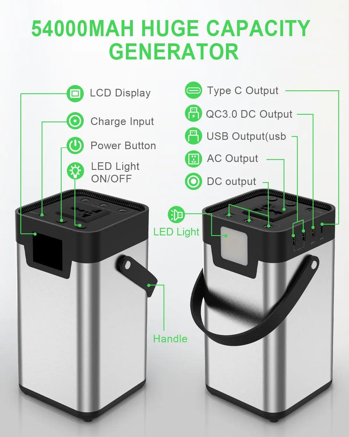 Внешний аккумулятор на солнечной батарее для телефонов iPhone Android|Внешние