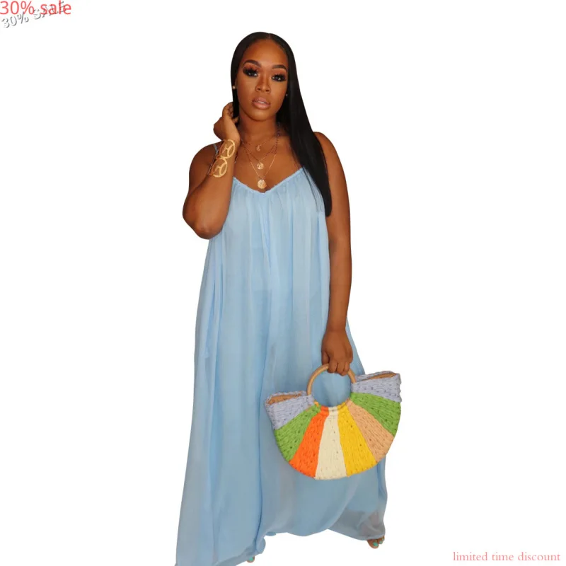 Женское шифоновое платье на бретельках с V образным вырезом и открытой