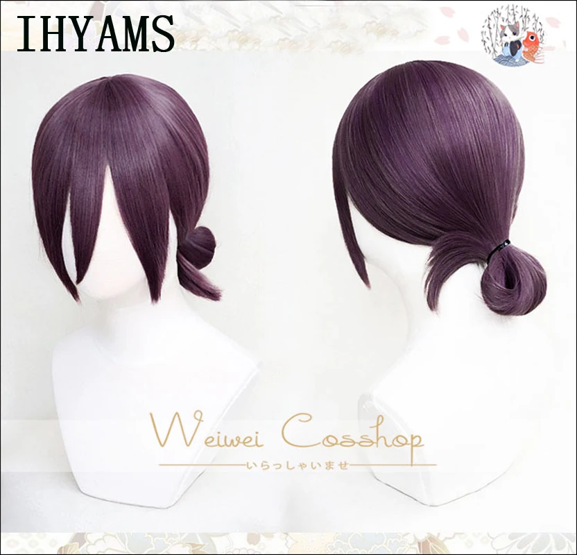 New Arrival Chainsaw Man Reze Cosplay Wig Purple Synthetic Hair Wig Halloween Role Play Props + Wig Cap