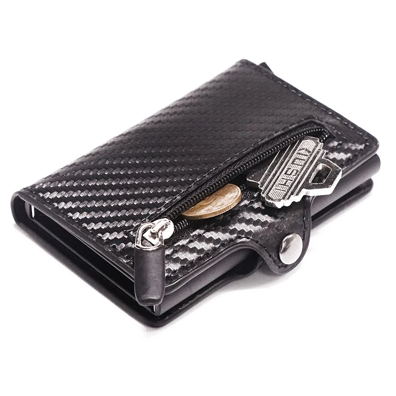 

Casekey Men's and women's wallets, card holder wallets, aluminum wallets, metal automatic pop-up wallets, Carbon Fiber wallets